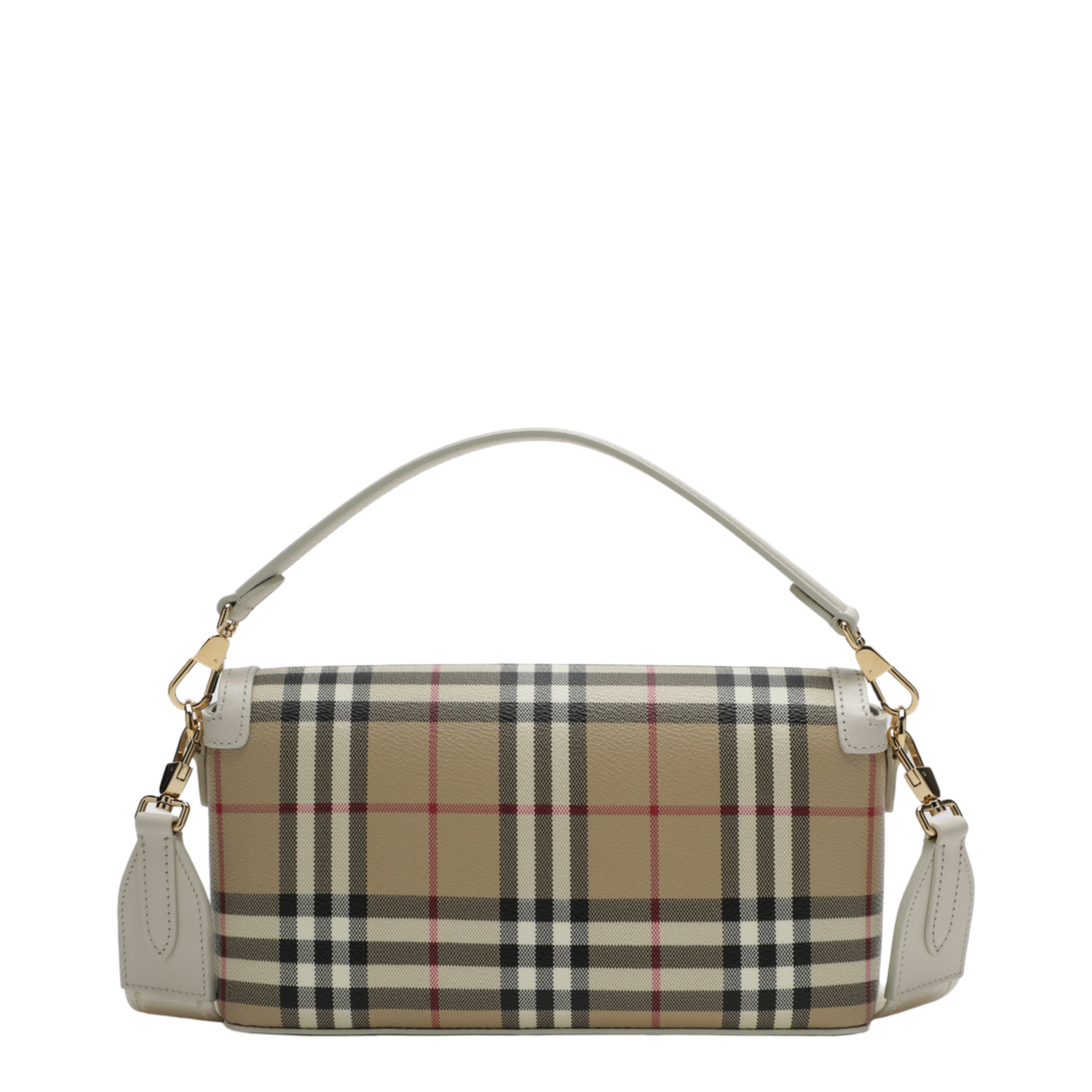 Note Coated Textile Top Handle Bag - Vintage check/soap beige