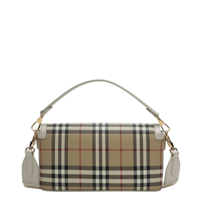 Note Coated Textile Top Handle Bag - Vintage check/soap beige
