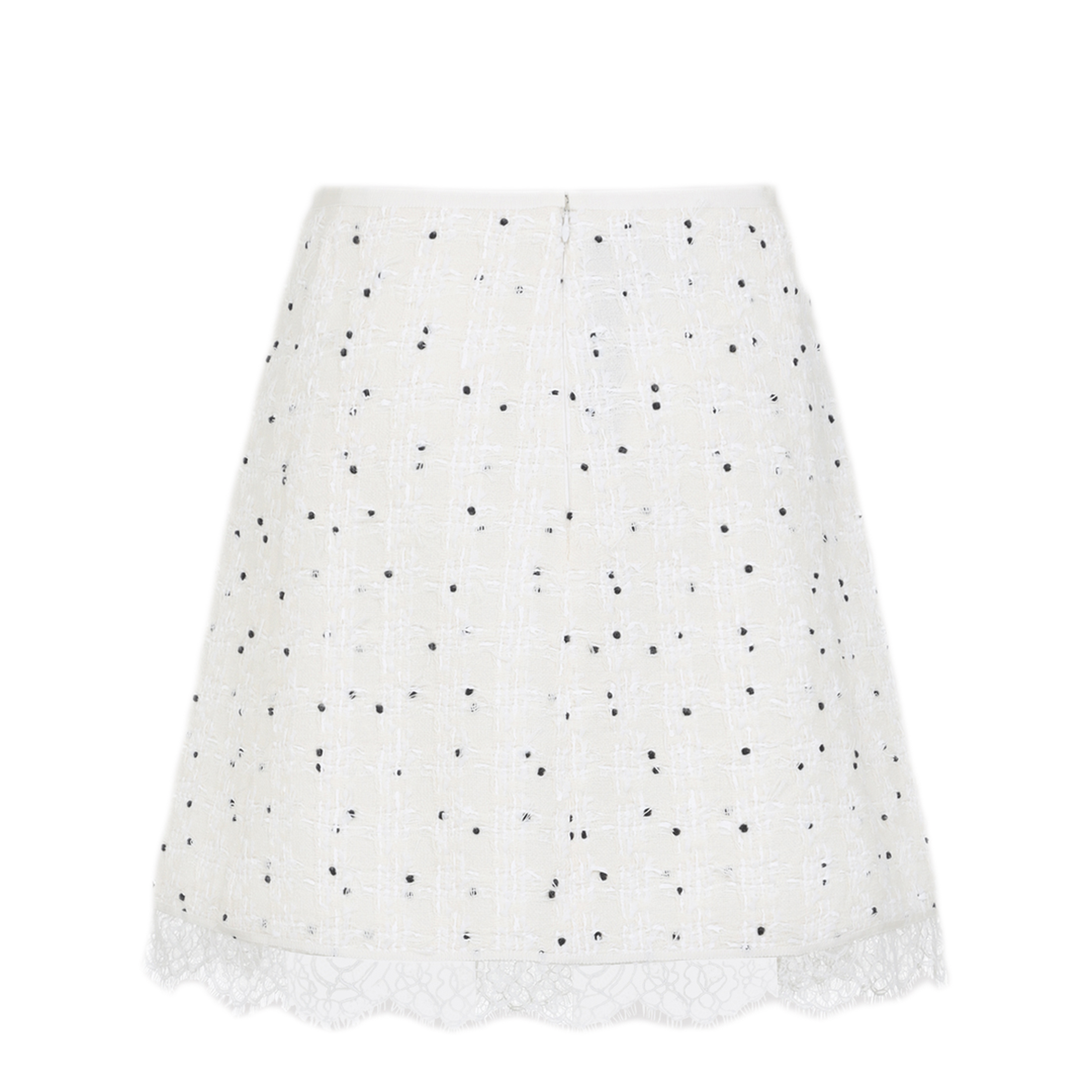 MAYFEYR - GIAMBATTISTA VALLI - Ivory Cotton Mini Skirt - 25FWPVCA204128LINM019