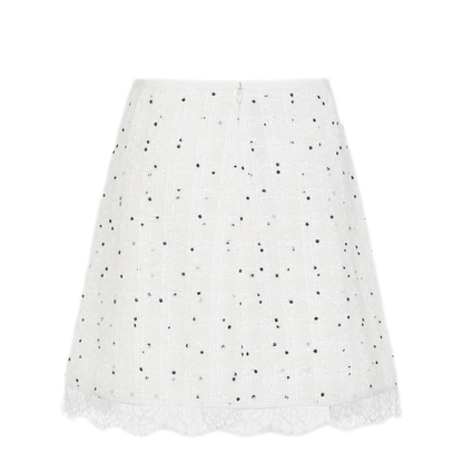 MAYFEYR - GIAMBATTISTA VALLI - Ivory Cotton Mini Skirt - 25FWPVCA204128LINM019