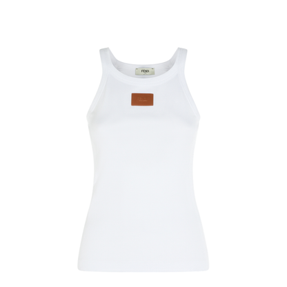 White Top with Logo Patch