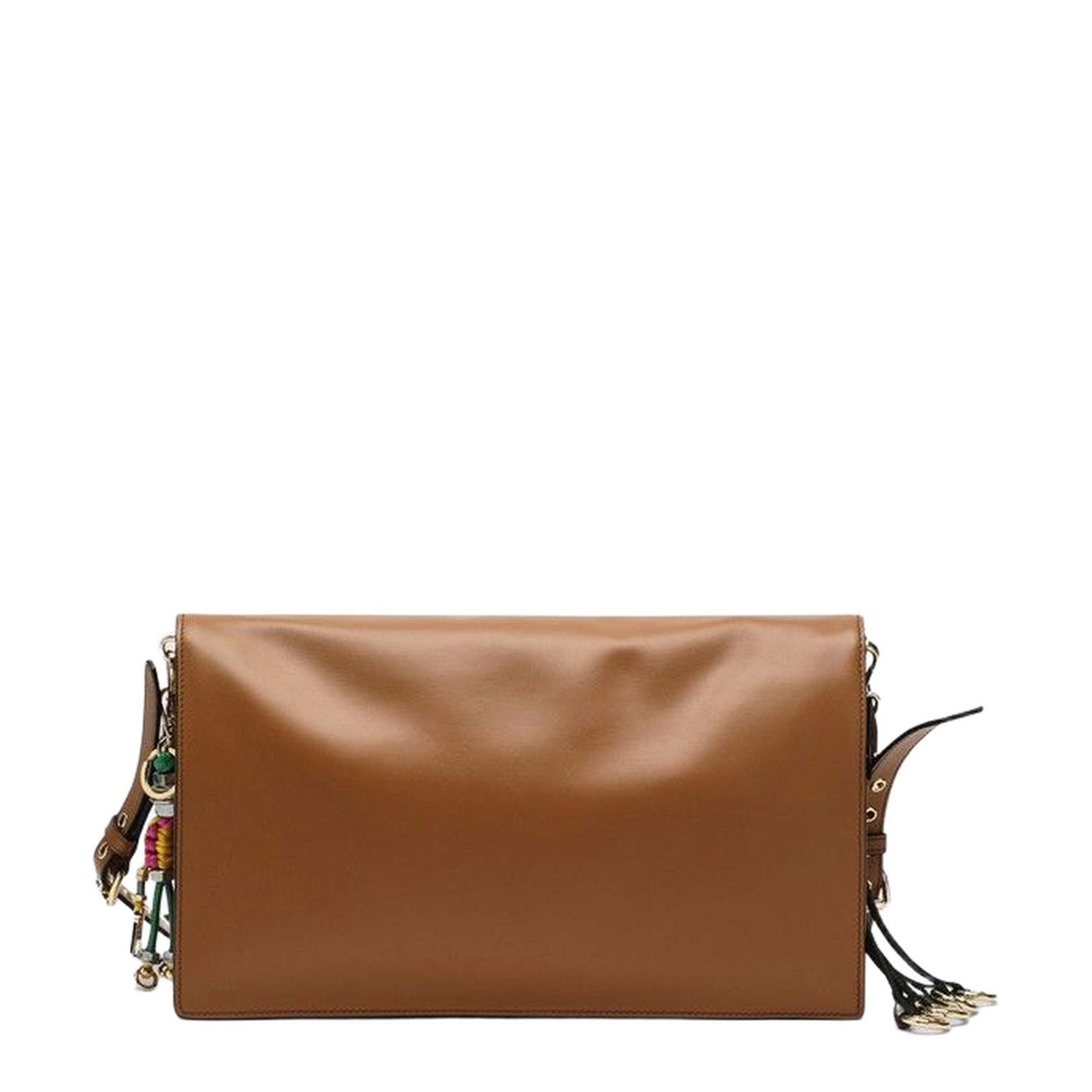 Soft Sound Large Caramel Leather Bag with Charms