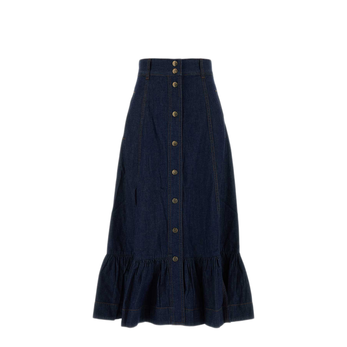 MAYFEYR - Zimmermann - Aster Denim Frill Midi Skirt - 7197SSS261INK