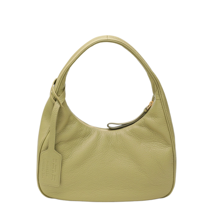 Soft Sound Medium Leather Shoulder Bag - Pistachio Green
