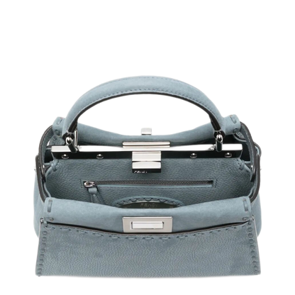 Peekaboo Mini Cuoio Romano Leather Handbag - Light Blue