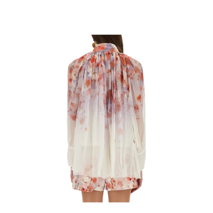 Crush Blouse With Floral Print