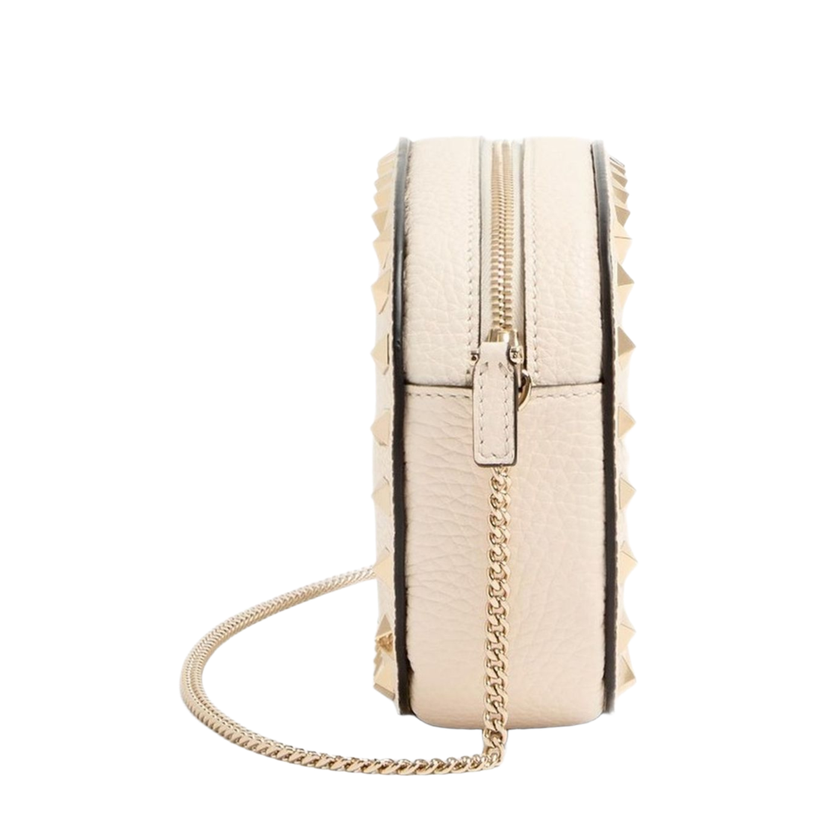 Ivory Leather Rockstud Crossbody Bag