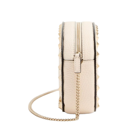 Ivory Leather Rockstud Crossbody Bag