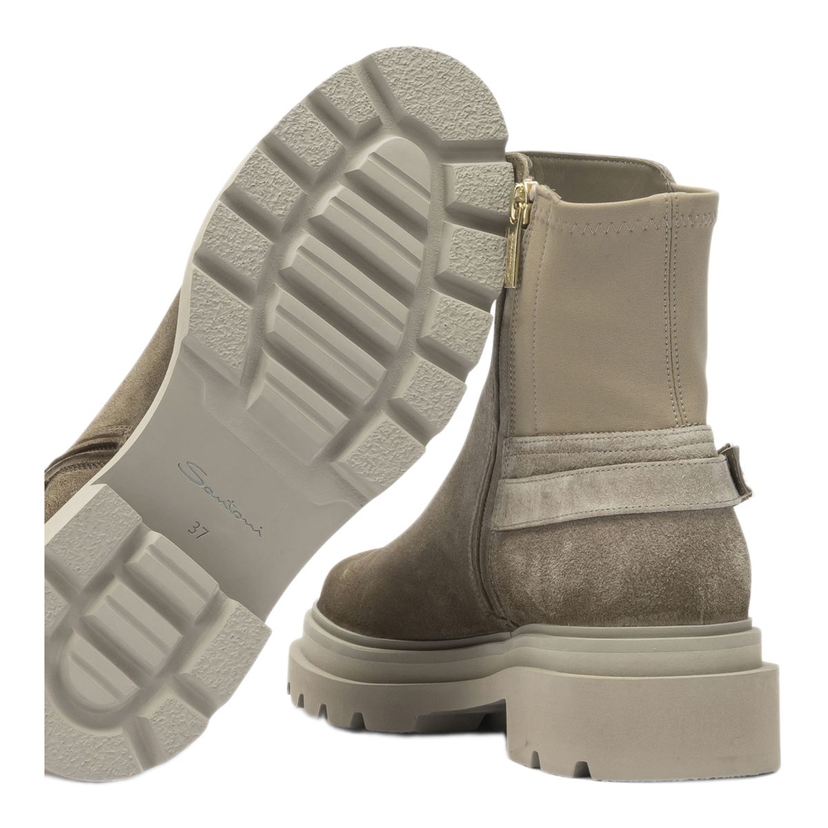 MAYFEYR - Santoni - Suede Ankle Boots With Zipper - WTEI71104GOMTHIOM60