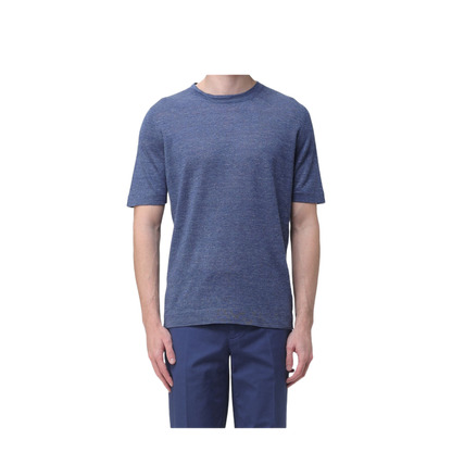 Blue Linen Blend Sweater