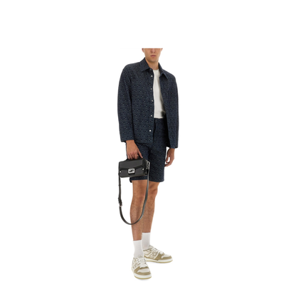 Jacquard FF Blue Denim Shorts