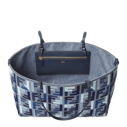 Roll Large Canvas Shopper Bags - Blue