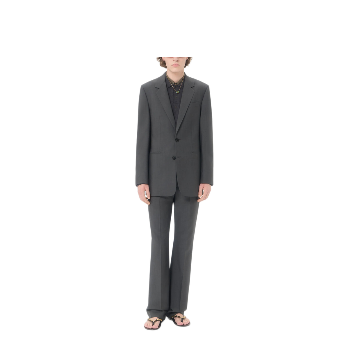 Charcoal Wool Polo Shirt