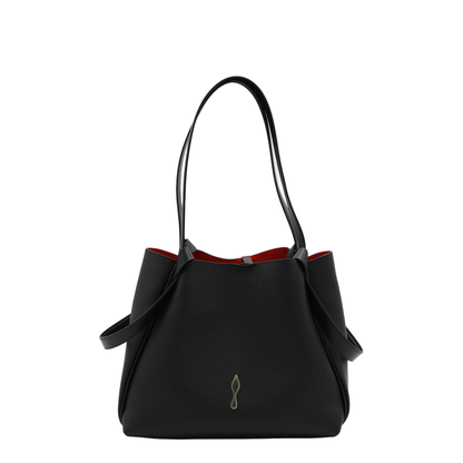 Bettina Small Grained Calf Leather Tote - Black
