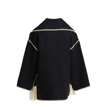MAYFEYR - Toteme - Short Coat With Attached Scarf - 244WRO918FB0292083DARKGREYMELANGE