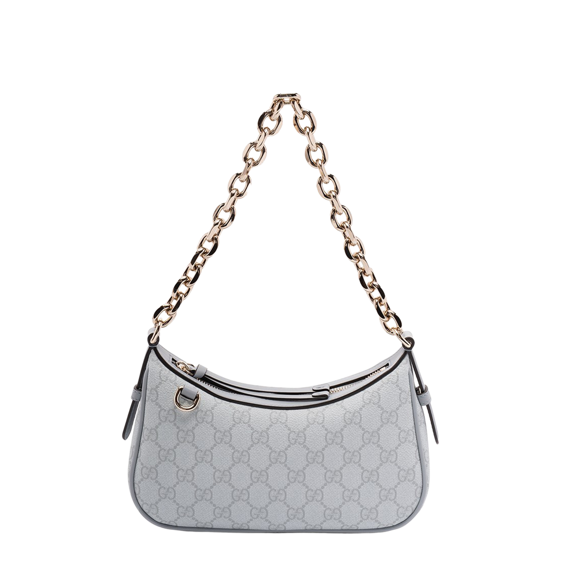 GG Emblem Small Polyurethane Shoulder Bag - Light Blue – MAYFEYR