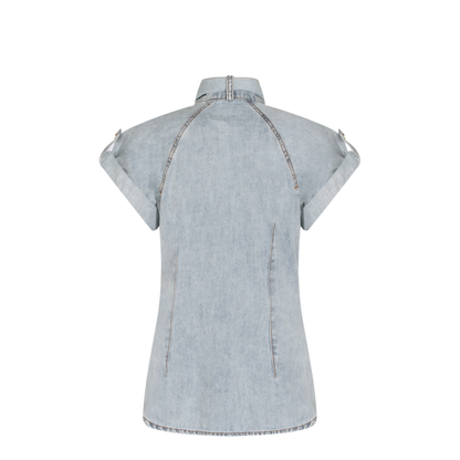 Bow-tie denim top