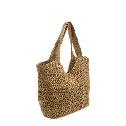 Medium Calfskin Shopping Bag - Light Camel