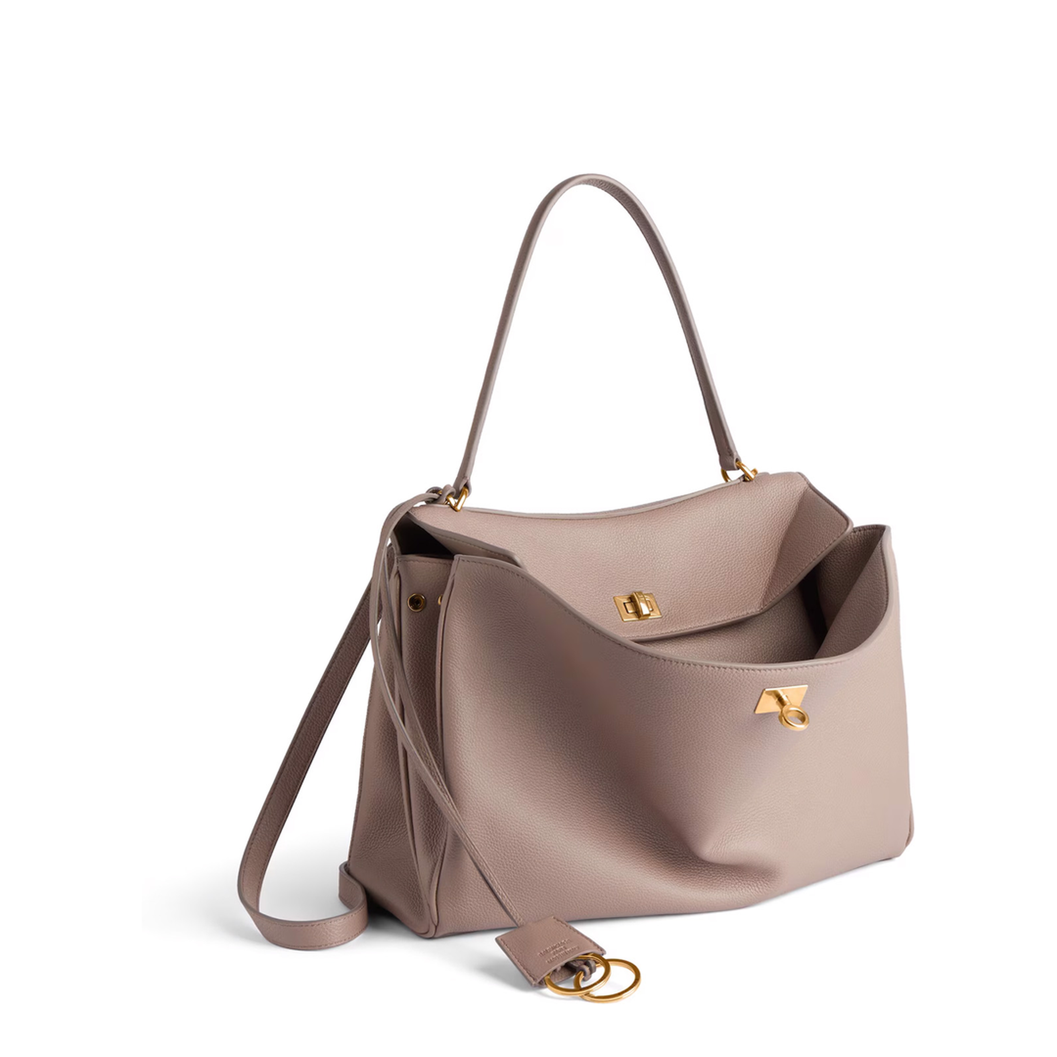 Rodeo Medium Handbag Leather Beige
