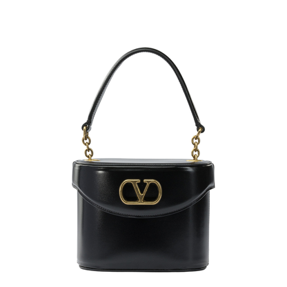 Black Leather Vanity Bag