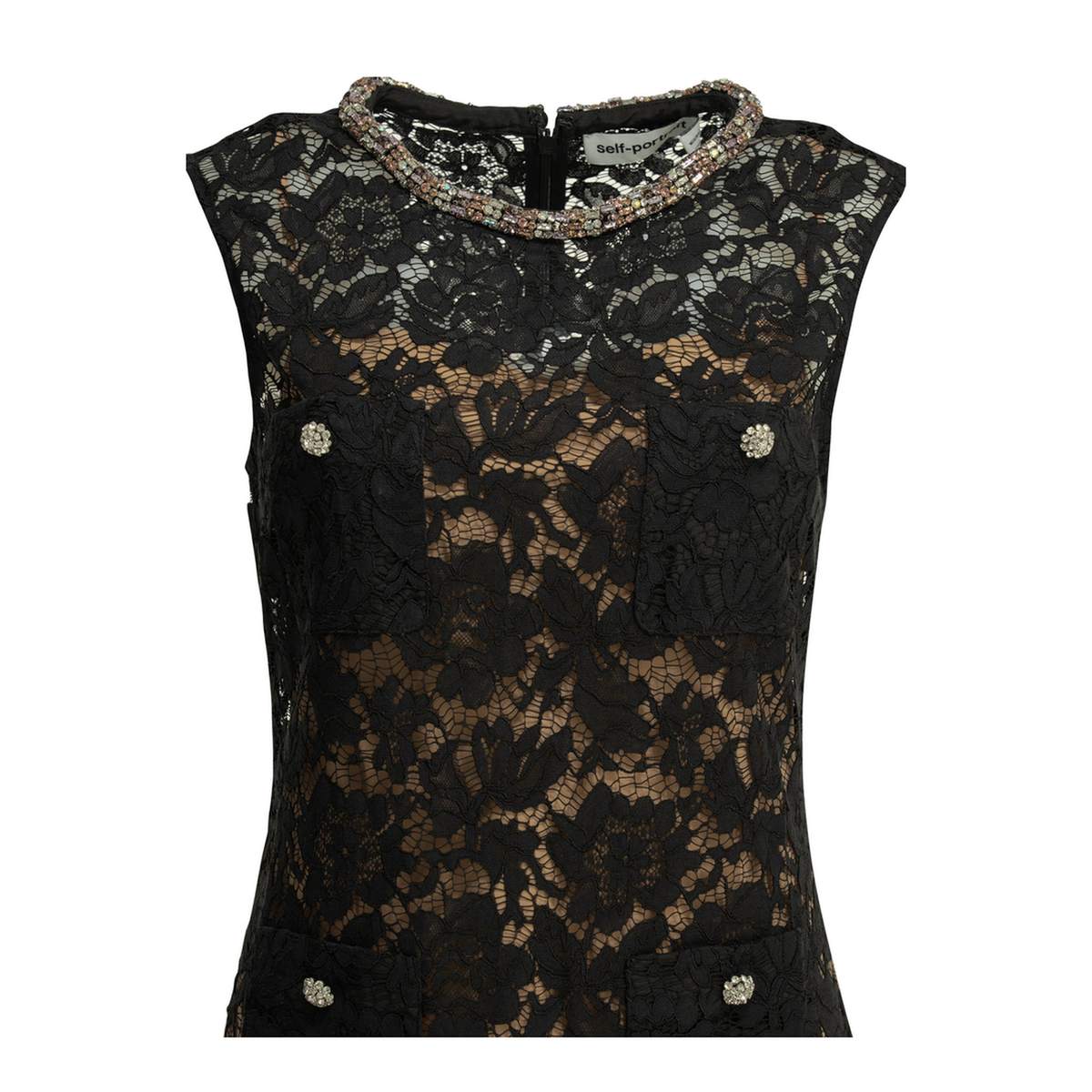 MAYFEYR - Self Portrait - Embroidered Short Dress - SS26164SBBBLACK