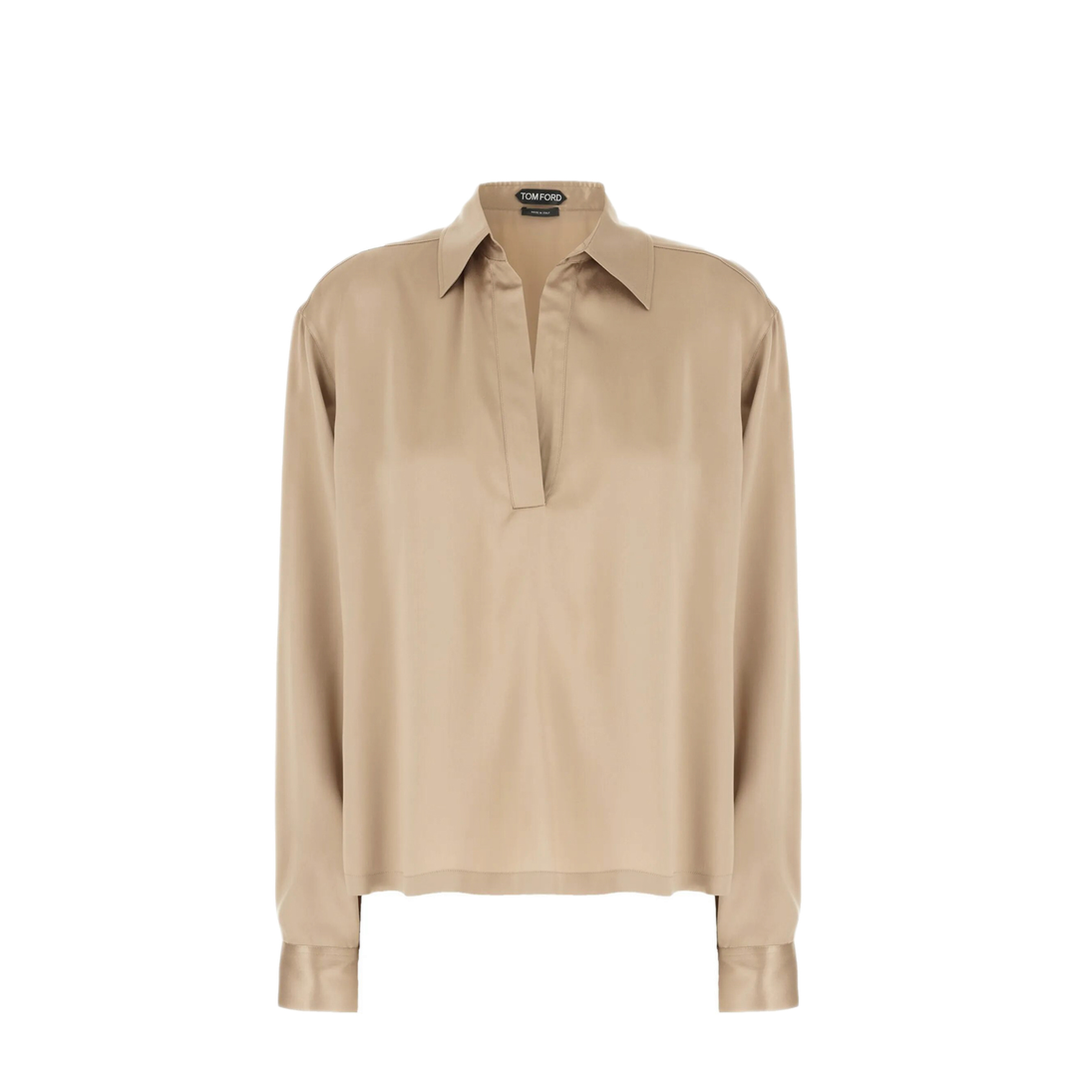 MAYFEYR - Tom Ford - Peach-Feel Silk Satin Polo - TS2144FAX1720JBQ