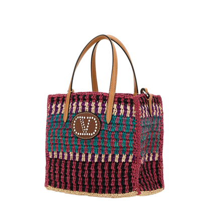 Multicolor Crochet VLogo Handbag