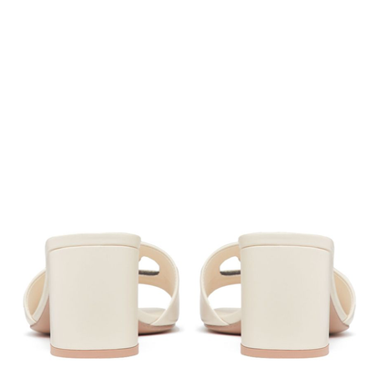 VLogo Cut-Out Leather Mules