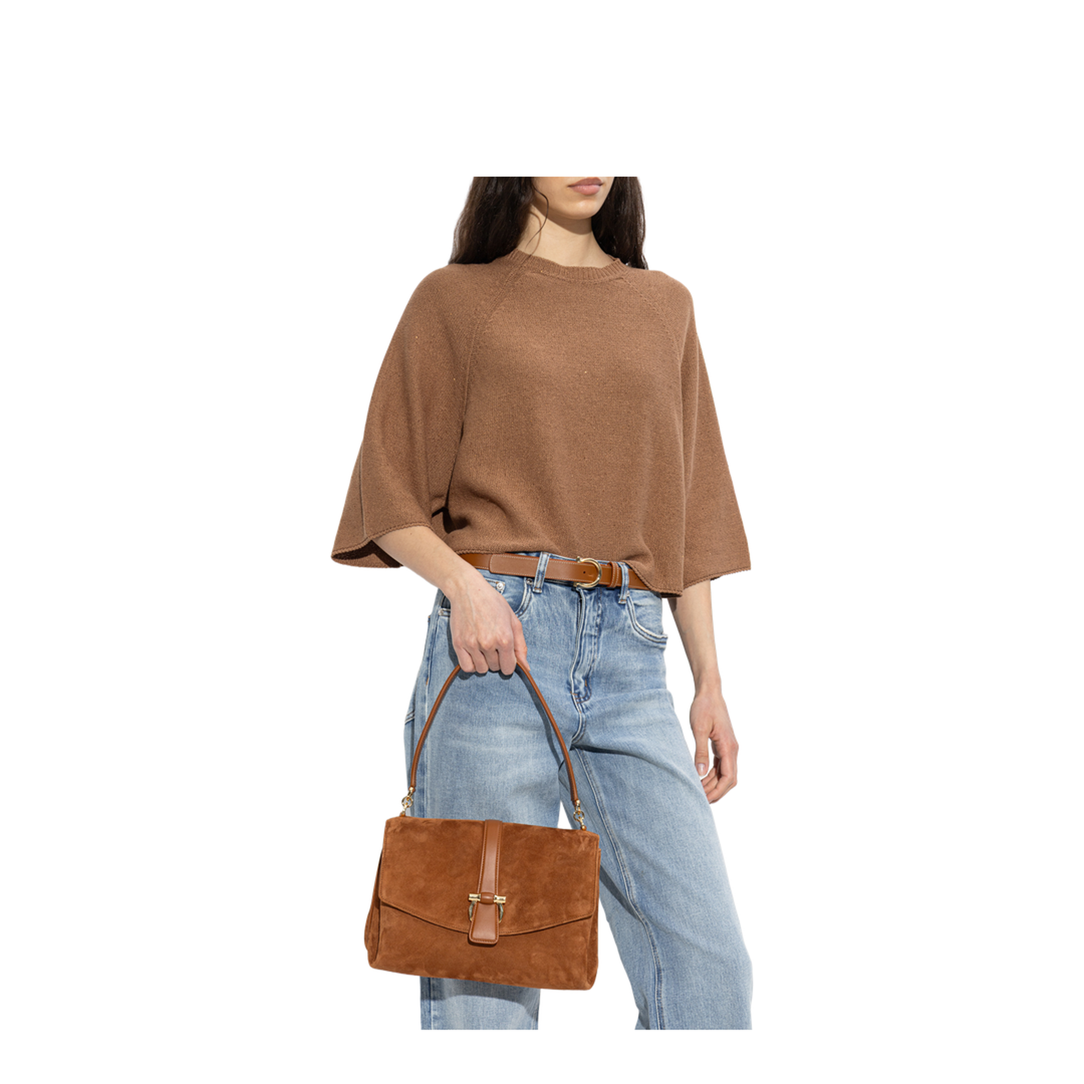 MAYFEYR - Ferragamo - Suede Shoulder Bag - 21A471THM791207NATURALERST