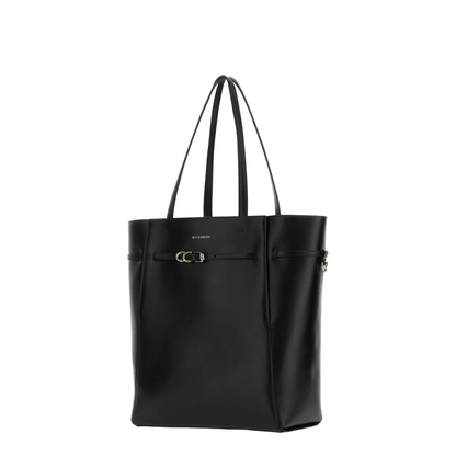Medium Voyou Leather Tote Bag Black