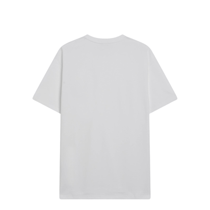 White Cotton and Silk T-Shirt with Jacquard Logo