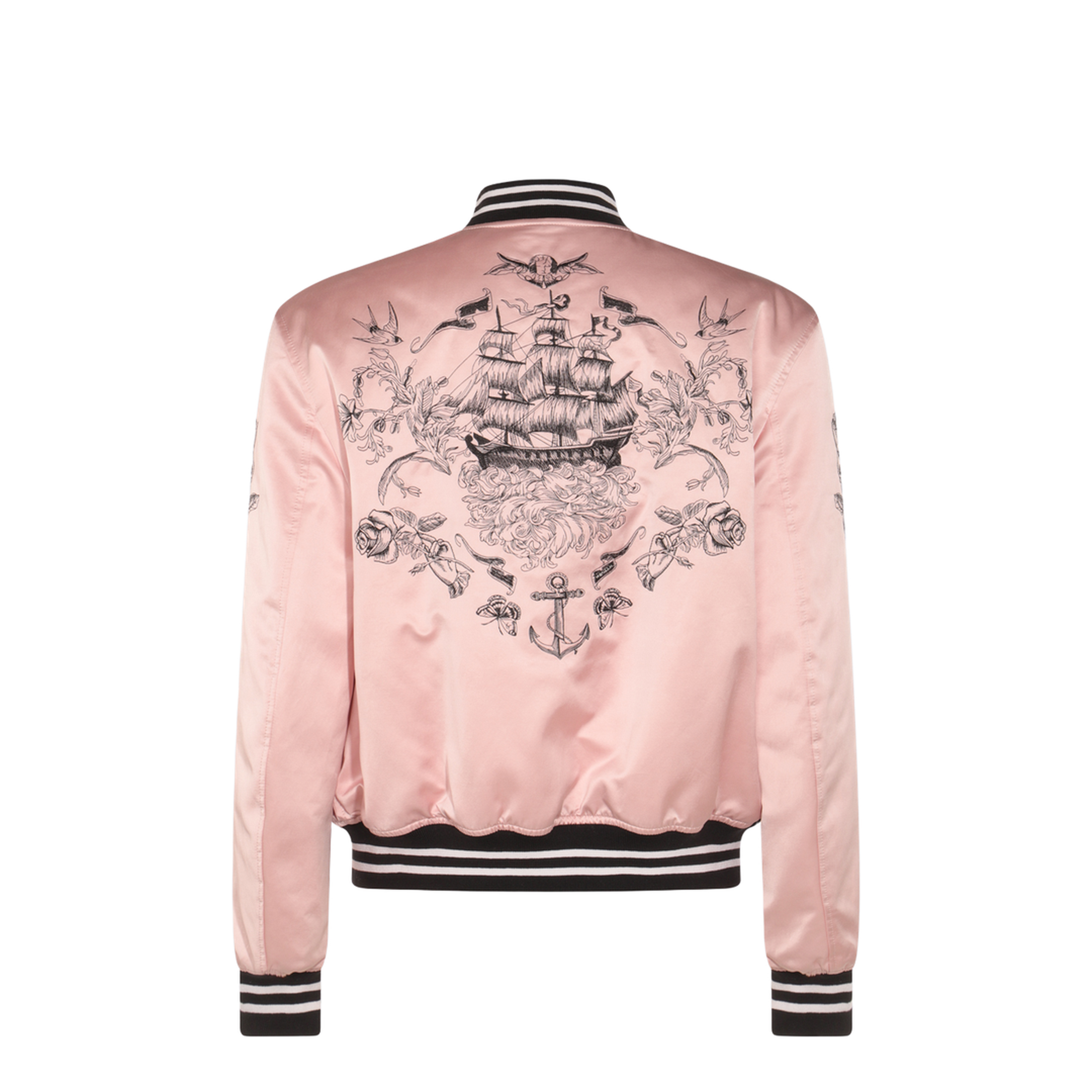 Pink And Black Cotton Casual Jacket