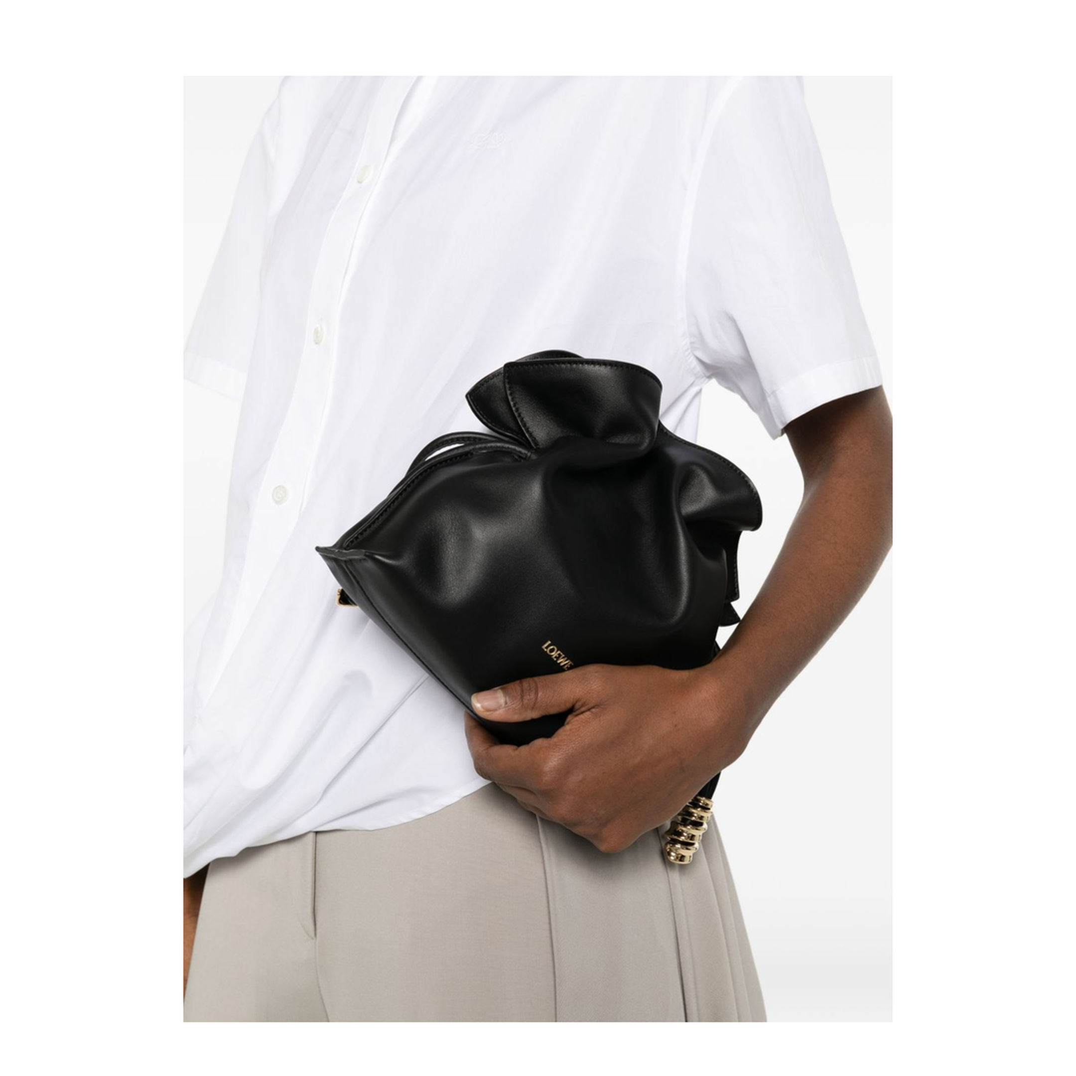 Flamenco Mini Nappa Calfskin Clutch - Black