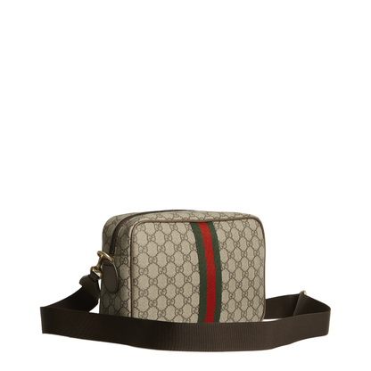 Ophidia Medium GG Supreme Coated Canvas Crossbody - Beige and Dark Brown