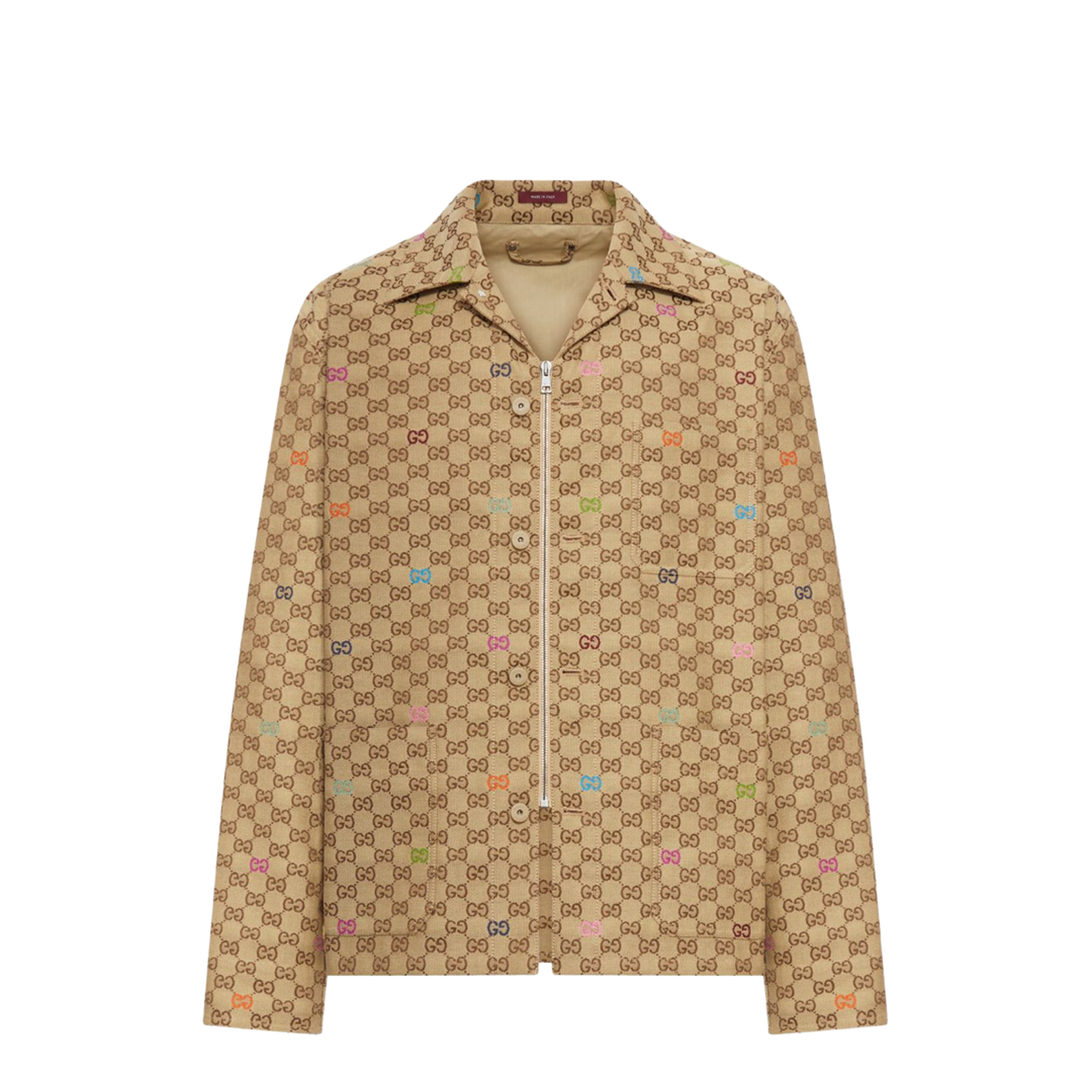 Canvas Jacket in Camel and Dark Brown
