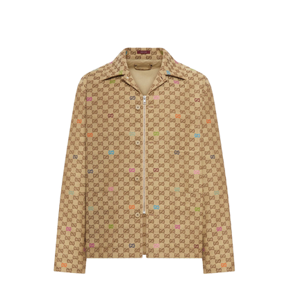 Canvas Jacket in Camel and Dark Brown