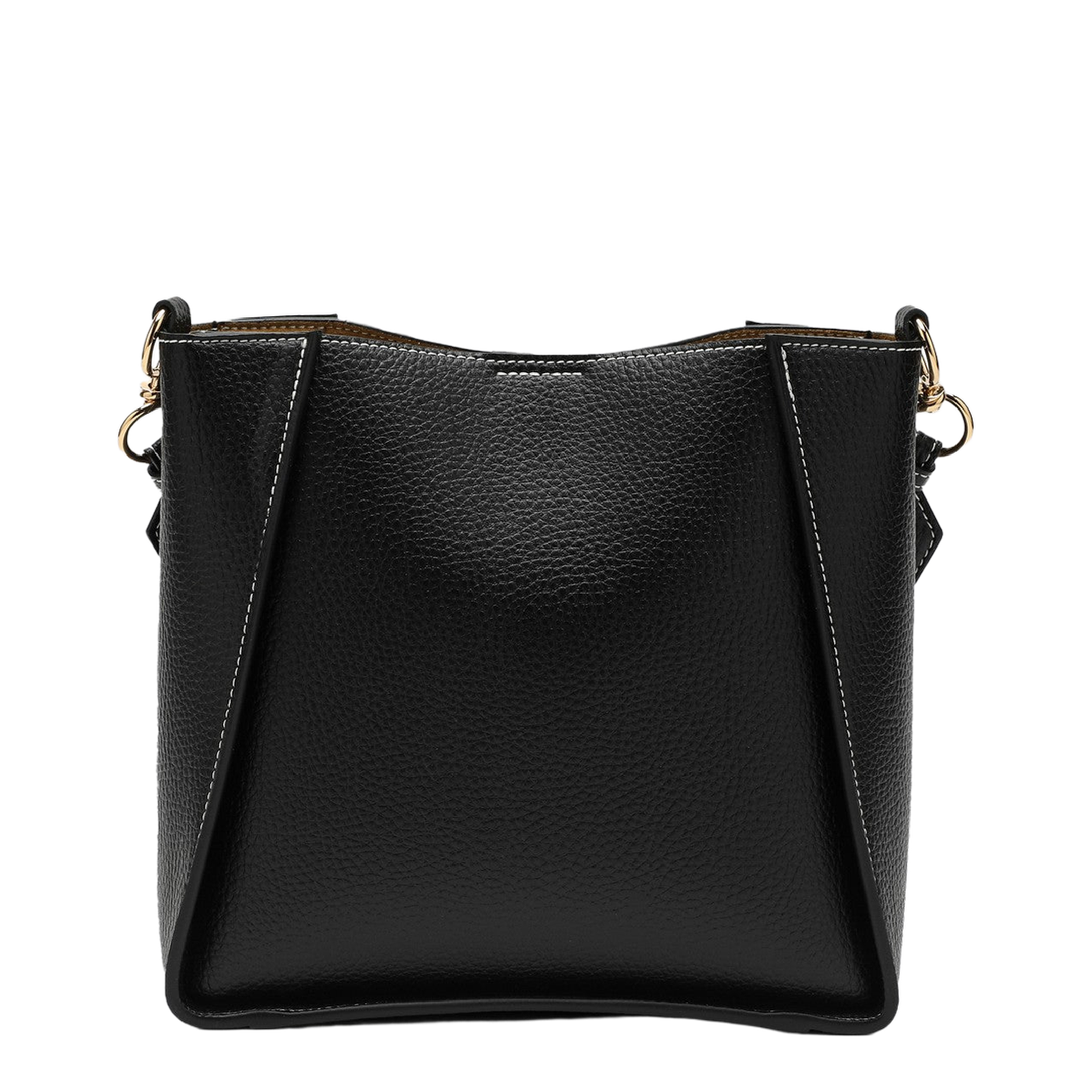 Square Black Crossbody Bag with Logo
