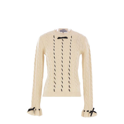 Wool Cable-Knit Sweater - Yellow