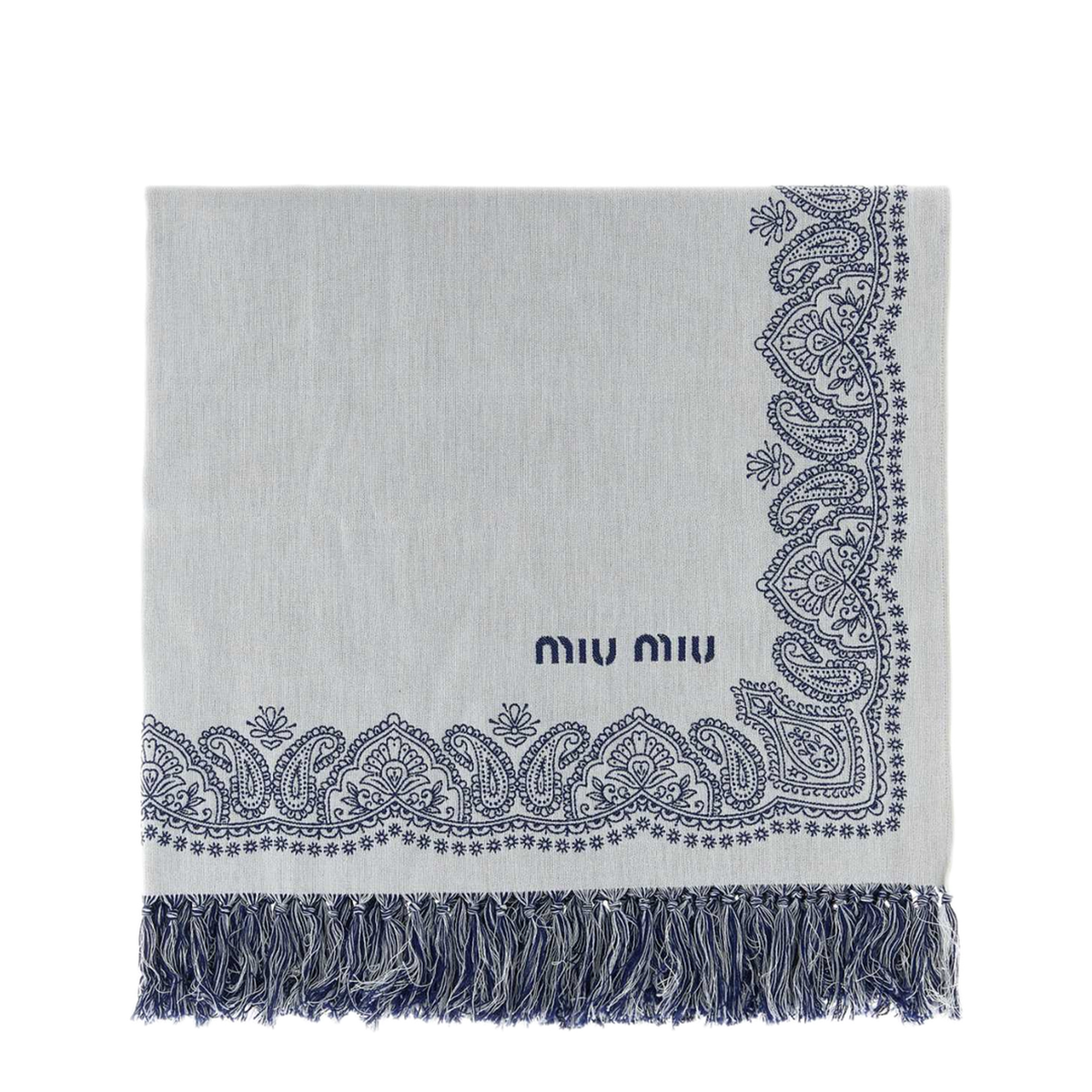 MAYFEYR - Miu Miu - White Cotton Beach Towel - 5XD0712IEMF0UB0