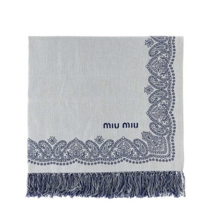 MAYFEYR - Miu Miu - White Cotton Beach Towel - 5XD0712IEMF0UB0