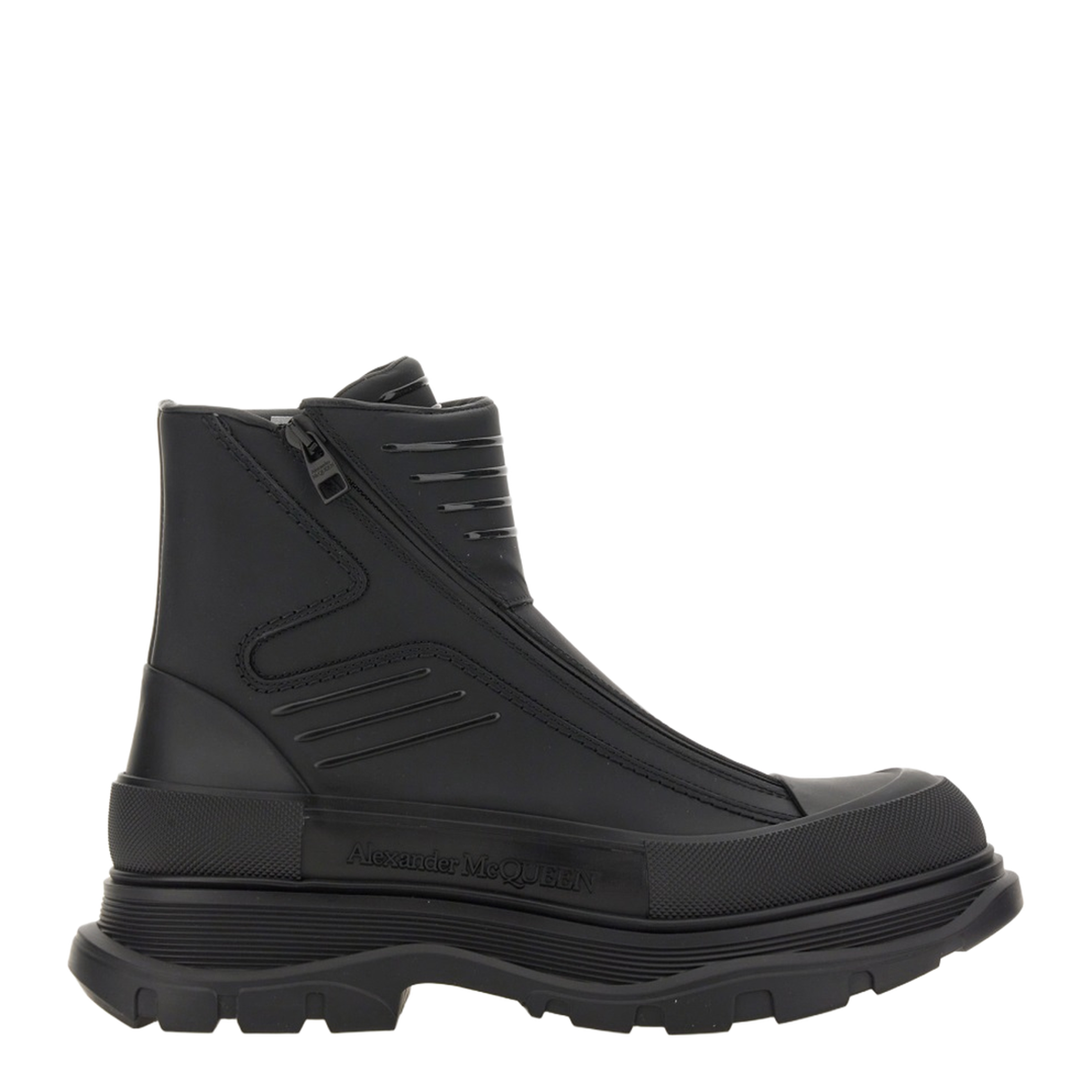 Tread Slick Leather Zip-Up Ankle