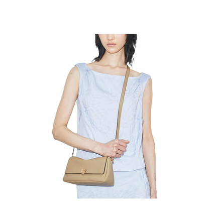 Charlie Small Leather Shoulder Bag - Soft Cement