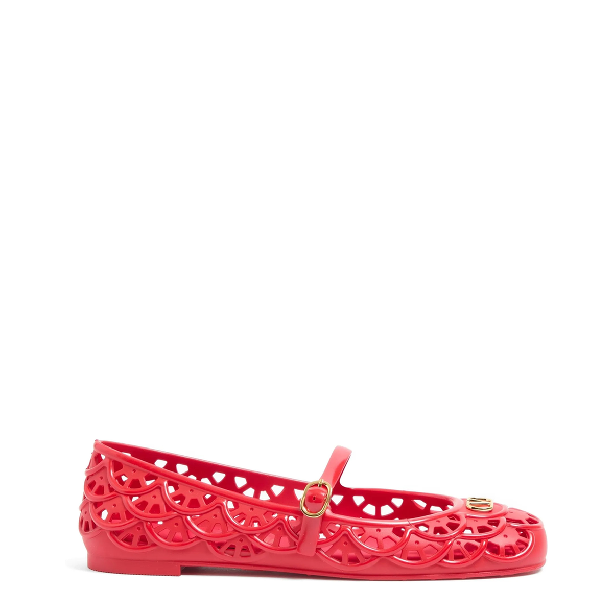 Red Rubber Vlogo Signature Ballerinas