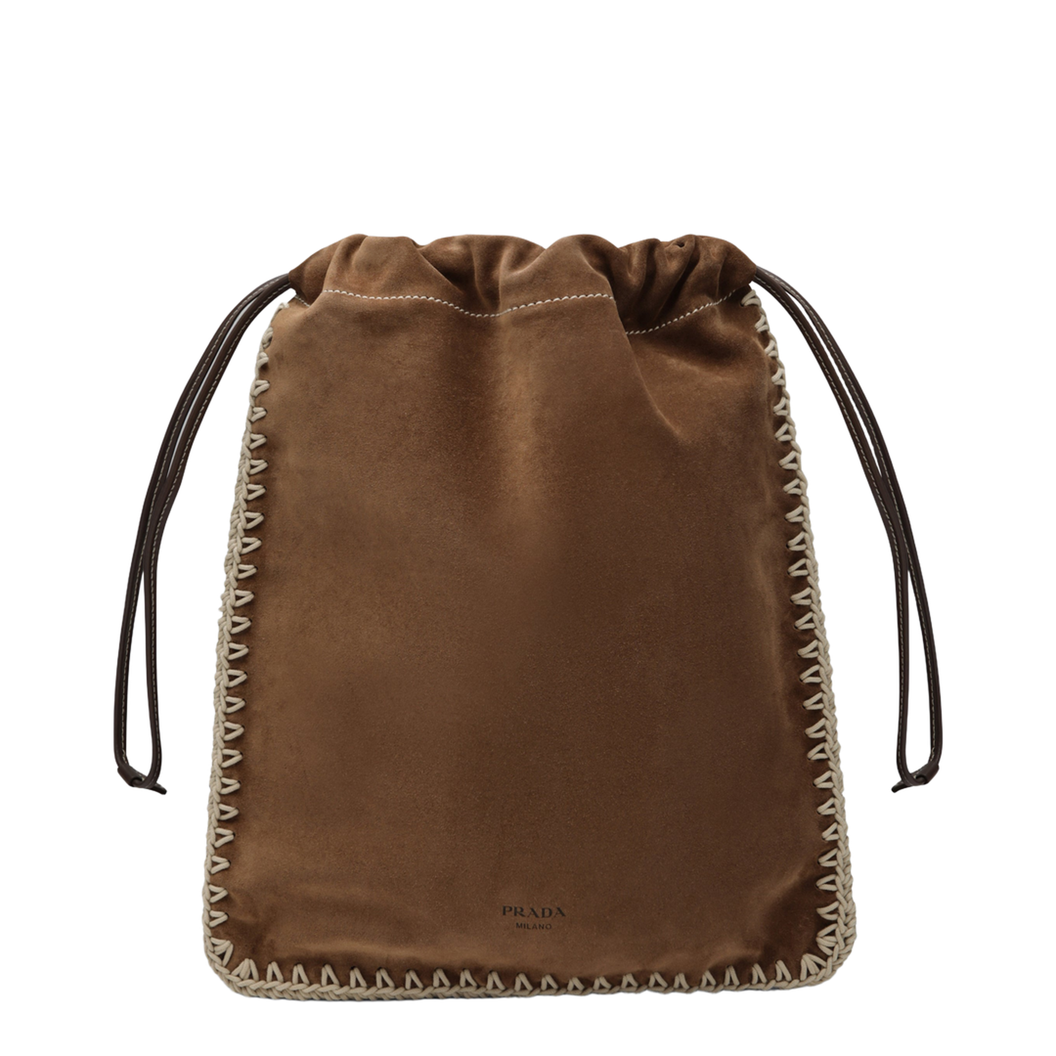MAYFEYR - Prada - Wish Pouch In Cacao Suede Leather - 1NK0632FP1F0324