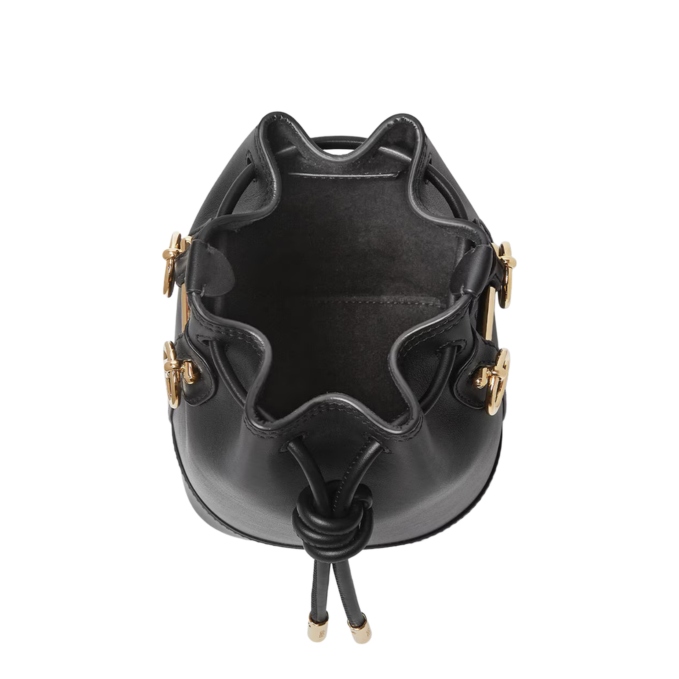 Mon Tresor Mini Leather Bucket Bags- Black