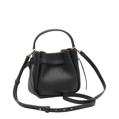 Romy Mini Calfskin Bucket Bag - Black