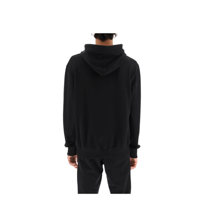 Printed Hoodie Cotton Black