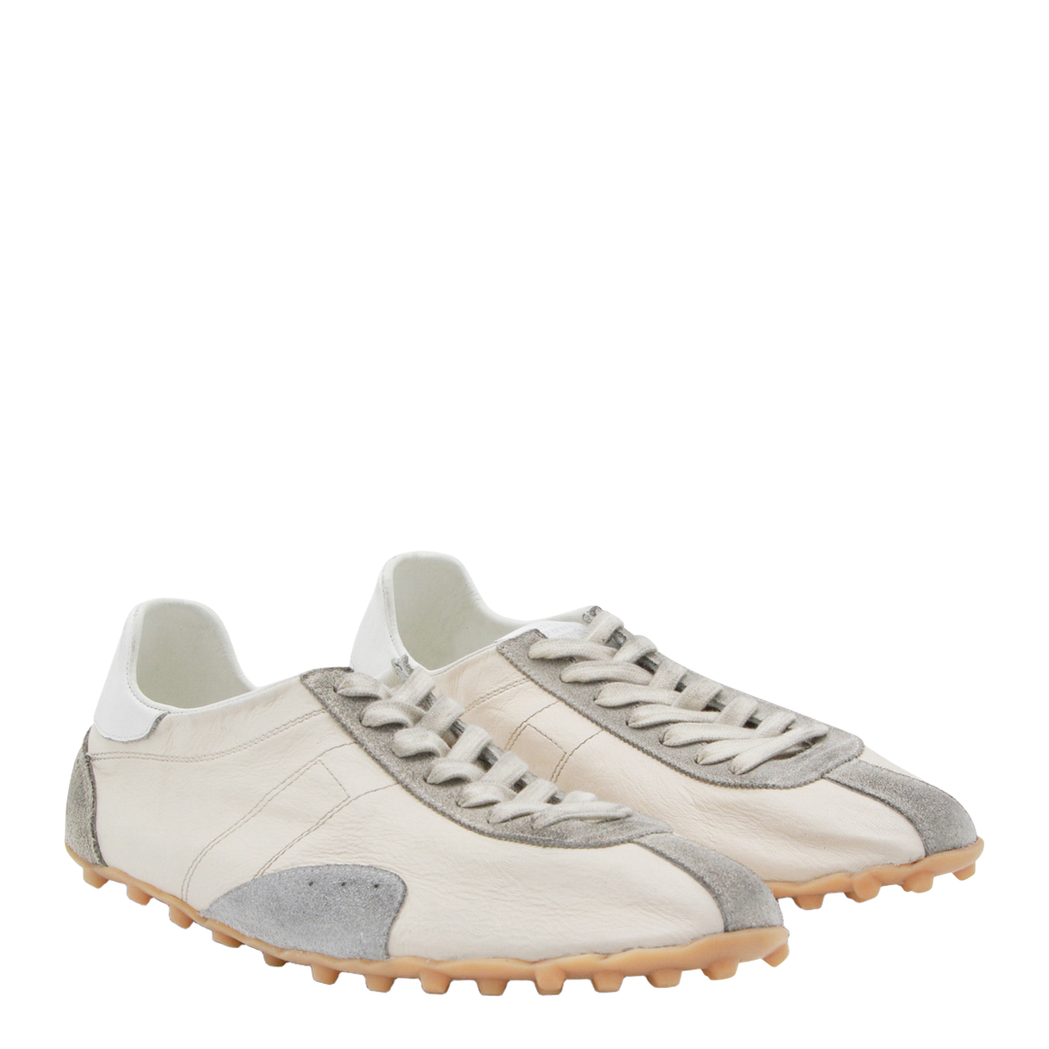 Sprinters Sneakers In Cream Leather And Vintage Suede