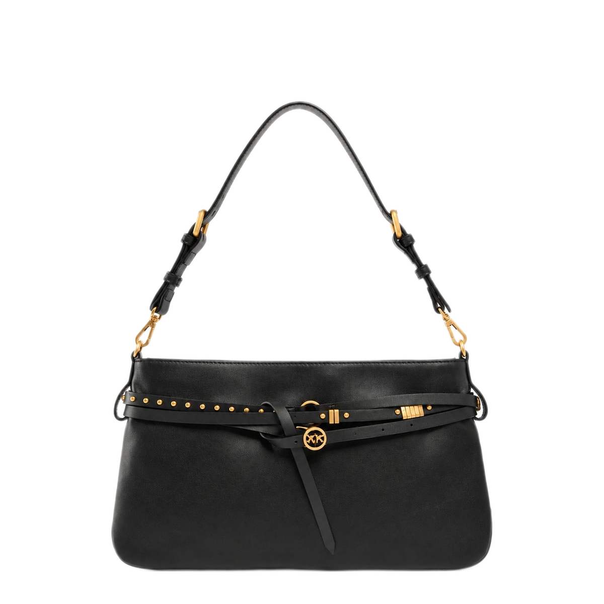Belt Bag Classic Calfskin Shoulder Bag - Nero/Antique Gold
