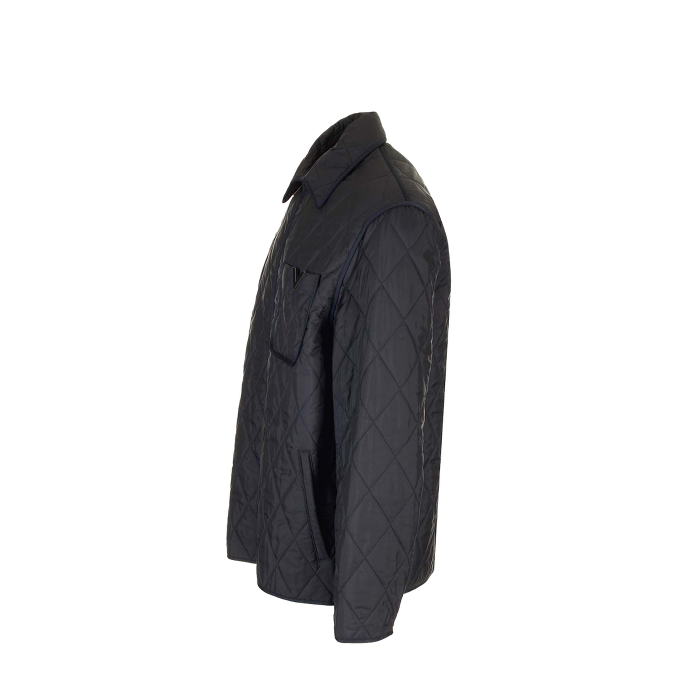 Metallic V Quilted Shirt Jacket